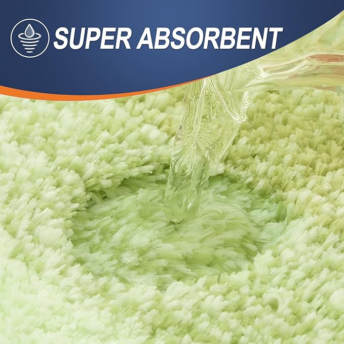 OLANLY Bathroom Rugs Mat 24x16, Extra Soft Absorbent Microfiber Bath Rugs, Rubber Backing, Quick Dry, Machine Washable Bath Mats for Bathroom Floor, Tub and Shower, Home Decor Accessories, Light Green