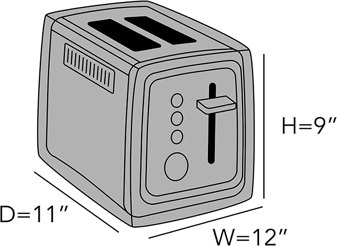 Covermates Keepsakes Toaster Cover - Dust Protection - Stain Resistant - Washable Appliance Cover, Slate