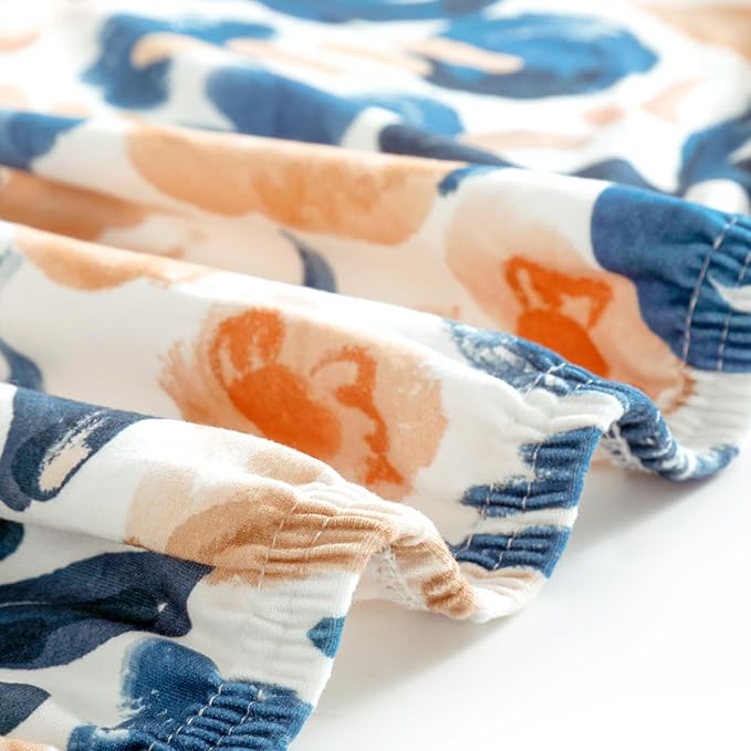 GRSSDER Stretch Ultra Soft Jersey Knit Changing Pad Cover Set 2 Pack, Change Table Pad Covers Fit 32"/34" x 16" Pads Safe and Snug, Beautiful Blush Floral Print for Girls