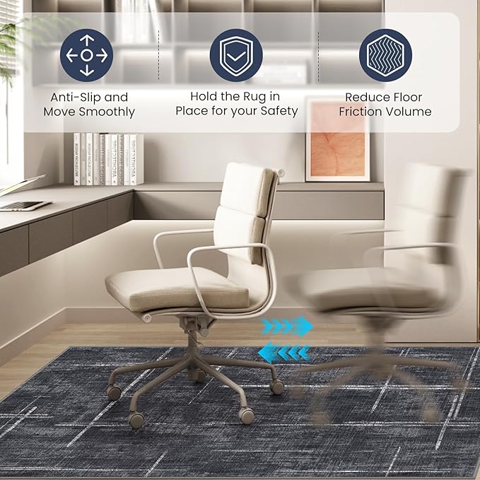 Office Chair Mat for Hardwood Floor&Tile Floor,48" X 60 Heavy Duty Desk Chair Mat for Hard Floors,Under Desk Rug for Rolling Computer Chair,Anti Slip,Low Pile Carpet Floor