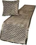 The HomeCentric King Queen Twin Grey Decorative CA King 86"x18" Bed Runner with 2 Pillow Cover, Crystals Bed Scarf on Velvet Fabric - Grey Crystal Chevy