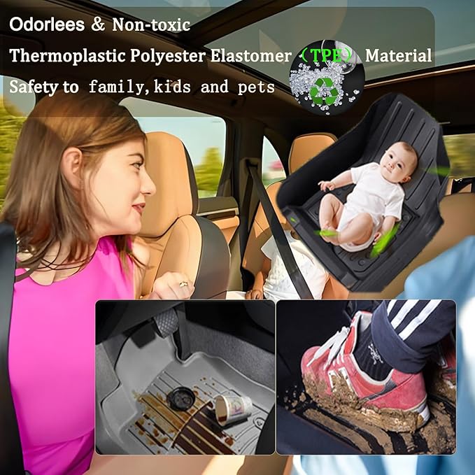 Aiqiying Floor Mats Compatible with Toyota Camry 2012-2017,All Weather Carpet Protector 3D Waterproof Durable Odorless Custom-Fit for 2007-2011 Camry Floor Liner Full Set TPE Car Liners