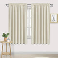 DWCN Blackout Curtains for Living Room Thermal Insulated, Energy Saving & Noise Reducing Bedroom Curtains, Light Beige, W 70x L 63 Inch, Set of 2 Rod Pocket Curtain Panels