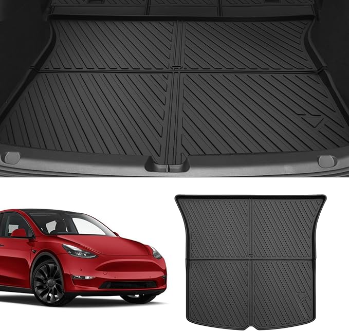 Custom Car Cargo Mats Trunk Liner All Weather TPE Protection Mat Accessories (for 2020-2024 Tesla Model Y 5 Seat)