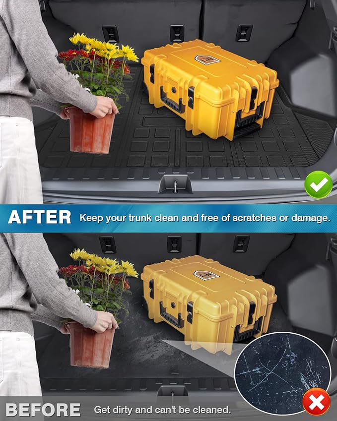 Mixsuper Cargo Liner for Chevrolet Equinox/GMC Terrain 2018-2024, Trunk Mat All Weather Cargo Mat Anti-Slip Rear Trunk Liner Black