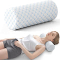 Neck Roll Pillow for Neck Pain Relief - Memory Foam Neck Support Pillow for Bed | Round Neck Pillow for Sleeping, 15.7 * 6 * 6 inch (Cool-Blue)