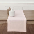 Solino Home Linen Pink Table Runner 144 Inches Long - 100% Pure Linen Extra Long Table Runner 14 x 144 Inch for Christmas - Classic Hemstitch