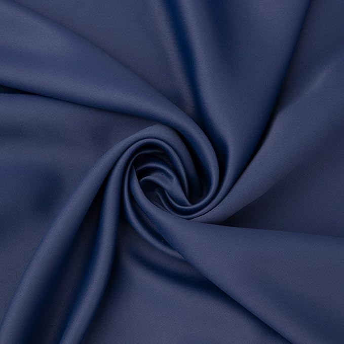 BGment Blackout Curtains for Bedroom 45 Inch Length - Room Darkening Drapes Thermal Insulated with Rod Pocket for Short Living Room Kitchen Bathroom Window, 42 x 45 Inch, 2 Panels, Navy Blue