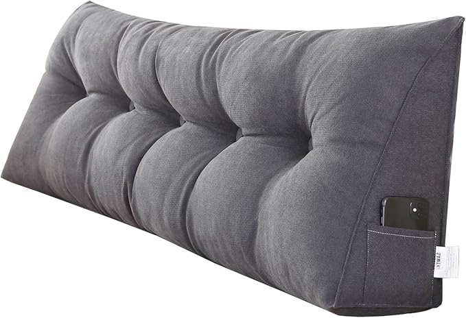 SAMTY Triangular Wedge Pillow headboard Full Size for Couch Large headboard Pillow with Removable Cover Back Rest Pillows for Sitting up in Bed