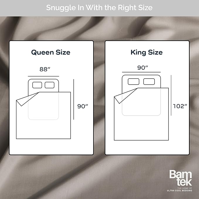 Duvet Cover Set - 100% Viscose Derived from Bamboo Duvet Cover Queen Size, 3 PC Luxury Cooling Duvet Cover for Hot Sleepers, Silky Buttery Soft Comforter Cover & 2 PC Queen Pillowcases, Sand