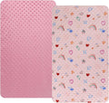 Dot Bassinet Sheet Set 2 Pack Stretch Fitted Cradle Sheets,Ultra Soft,Universal Fit Oval Rectangle Hourglass Pad/Mattress, for Baby Girls and Boys Pink, Love