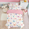 SANDJEST Butterfly Duvet Cover Sets Full Size for Kids Girls, Incude 1 Polyester Comforter Cover 80x90 Inches and 2 Pillowcases 20x26 Inches, Comforter Not Included, Gift for Christmas Birthday