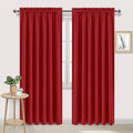 DWCN Blackout Curtains for Living Room Thermal Insulated, Energy Saving & Noise Reducing Bedroom Curtains, Red, W 70x L 84 Inch, Set of 2 Rod Pocket Curtain Panels