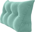 Triangular Reading Bed Rest Pillow Large Bolster Cushion Headboard Backrest Wedge Pillow with Removable Cover and Two Large Side Pockets (Turquoise, Twin: 39 x 8 x 20 inches)