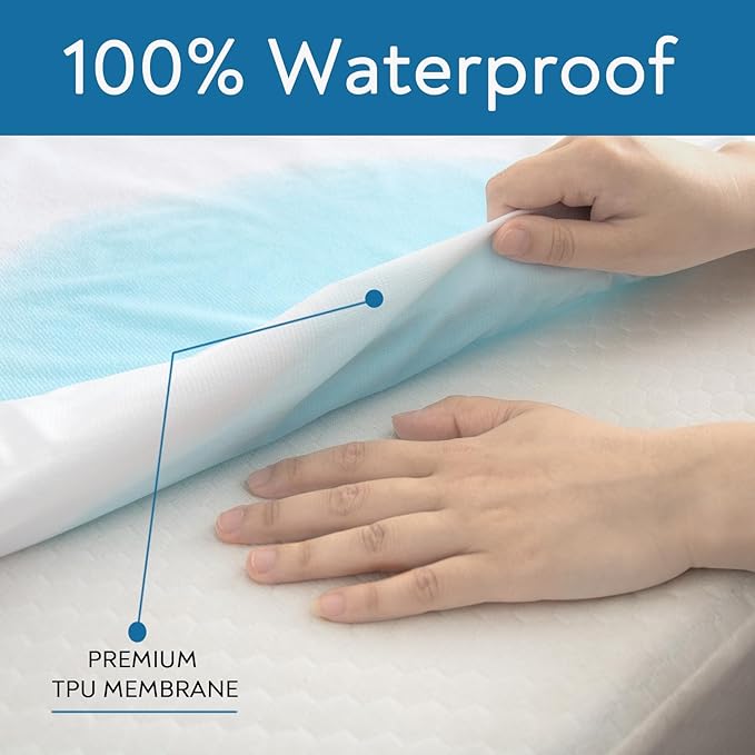 10 Pack Mattress Protector Twin Waterproof Mattress Topper Pad Cover Bed Sheets Fitted up - 14" Soft & Breathable Terry, Noiseless & Machine Washable Mattress Protector
