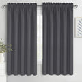 DWCN Bedroom Blackout Curtains 70 x 63 Inches Length 2 Panels Set, Solid Thermal Insulated Energy Saving Rod Pocket Window Treatment Curtains Blackout Drapes (W70 x L63 Inch, Dark Grey)