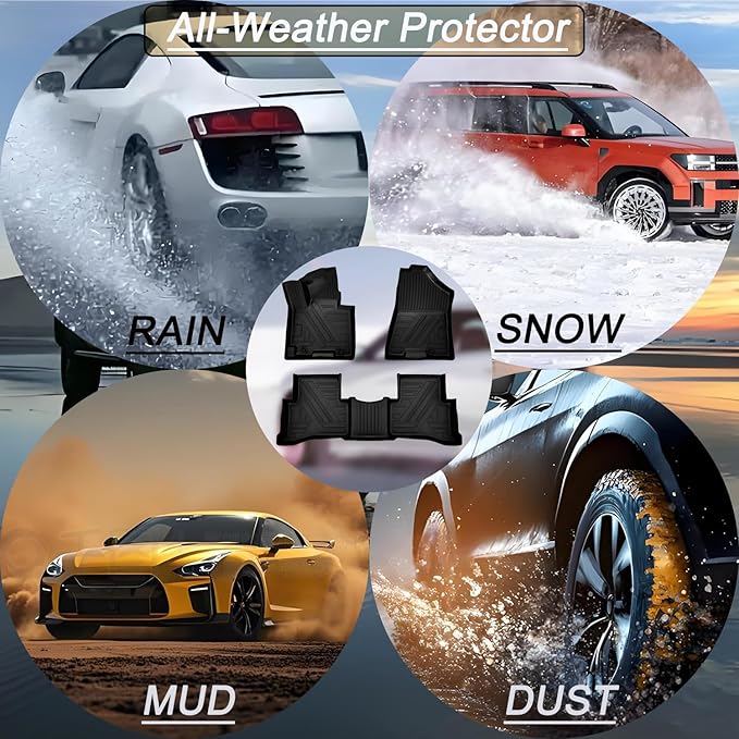 TPE Floor Mats Compatible with KIA Sportage 2017-2022 Models Hyundai Tucson 2016-2021 (Not for Hybrird)，All Weather Protection 3D Tech Waterproof Durable Anti-Slip Floor Liners