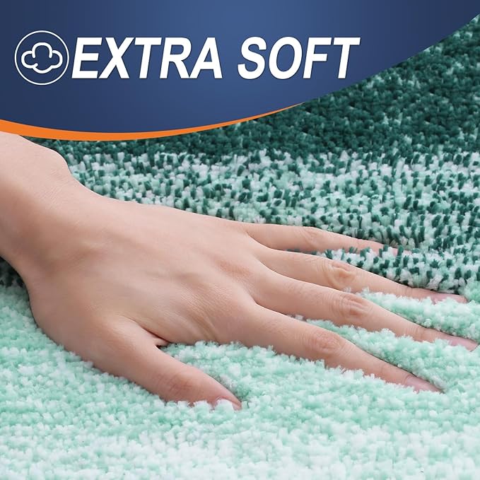 OLANLY Bathroom Rugs Mat 24x16, Extra Soft Absorbent Microfiber Bath Rugs, Rubber Backing, Quick Dry, Washable Bath Mats for Bathroom Floor, Tub and Shower, Home Decor Accessories, Blackish Green