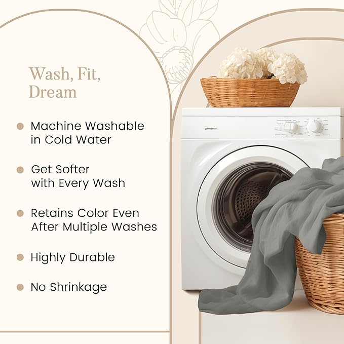 100% Egyptian Cotton XLTwin Sheets Set, 800TC Sateen Weave 3 PC Twin XL Bed Sheets, Fully Elasticated Sheet & Pillowcase Sets, Soft & Comfy No lint Machine Washable Fade Resistant- Silver