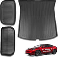 All Weather Cargo Liners for Tesla Model Y Trunk Mats,Front and Rear Frunk Trunk Tray Mats Protector 2021 2022 2023 2024 Accessories