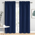 DWCN Navy Blue Blackout Curtains for Living Room 84 Inch Length 2 Panels Set Window Drapes Thermal Insulated Room Darkening Rod Pocket Curtains for Kids Boys Room (W38 x L84 Inch, Navy Blue)