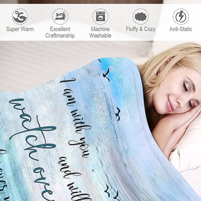 Christian Jesus Blanket Christian Gifts for Women & Men Religious Cross Throw Blanket Jesus Blanket for Kids Adults Soft Warm Cozy Fleece Blanket for Couch Sofa Bed 50"x60"