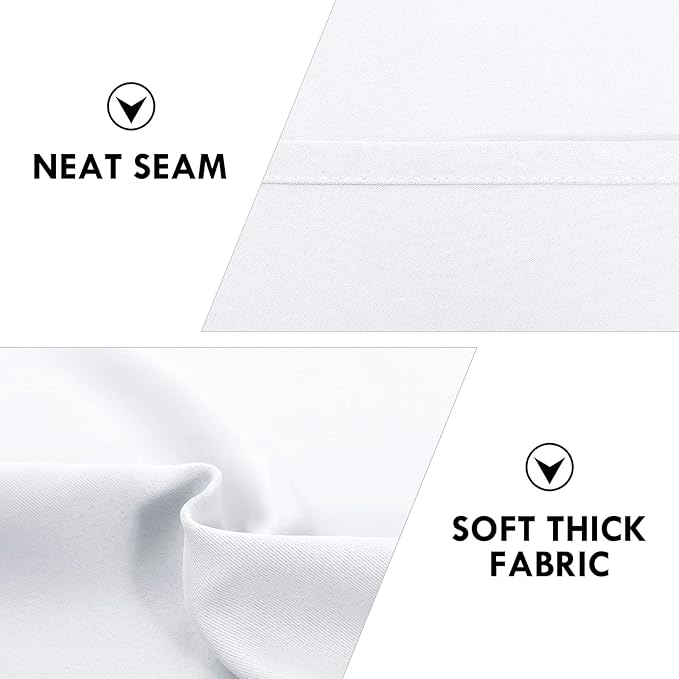 DWCN White Room Darkening Blackout Curtains - Thermal Insulated Privacy Energy Saving Window Curtain Drapes 52 x 63 inch Length, Set of 2 Bedroom Living Room Curtains