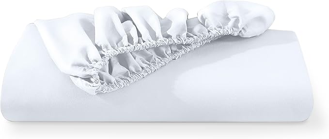 Fitted Bottom Sheet Short Queen Size - Premium 1800 Microfiber - Ultra-Soft Hotel Luxury - Deep Pocket - Durable and Long Lasting - Short Fitted Sheet (Short Queen, White)