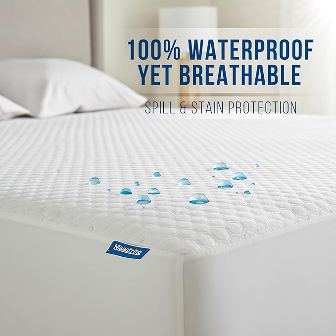 Luxury California King Size Tencel Waterproof Mattress Protector Deep Pocket - Premium Cooling Bed Cover Pad - Hypoallergenic & Allergy-Friendly - Oeko-Tex Certified - Ultra Soft & Breathable