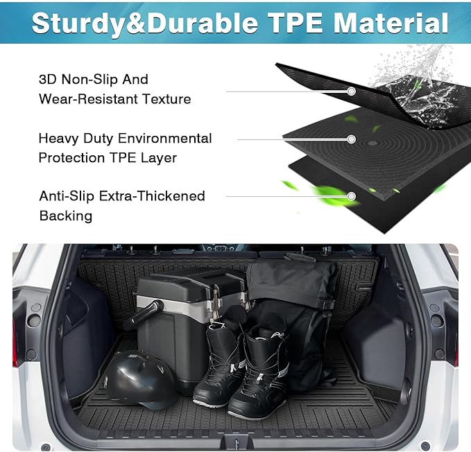 Mixsuper Cargo Liner for Chevrolet Equinox/GMC Terrain 2018-2024, Trunk Mat Backrest Mat for Equinox/Terrain Accessories Cargo Mat Rear Trunk Liner Black