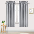 DWCN Blackout Curtains Room Darkening Thermal Insulated Bedroom Curtains Window Curtain Panels, 38 x 63 inches Long, Set of 2 Silver Grey Rod Pocket Drapes