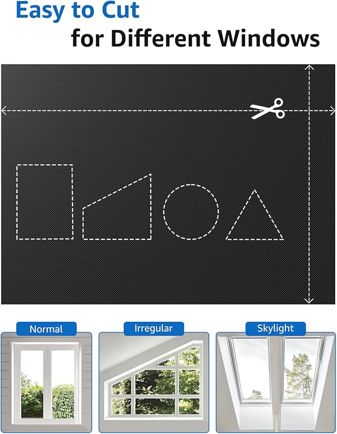 Sumobaby Blackout Curtains for Bedroom Portable 12"x36",No Drill Blackout Shades with Upgraded Hook&Loop Tapes,100% Black Out Window Cover,Thermal Insulated Blinds for Bedroom,Nursery(1 Panel,Black)