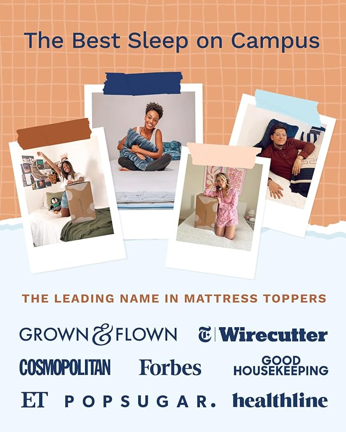 ViscoSoft 3 Inch Memory Foam Mattress Topper Full XL - Select High Density Ventilated Extra Long Mattress Pad - Premium Removable Rayon Cover