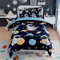SANDJEST Astronaut Bedding Sets for Boys, Ultra Soft Microfiber Comforter Set with 3-Pieces, Comforters Sets for Kids Children Boy Bedroom Decor