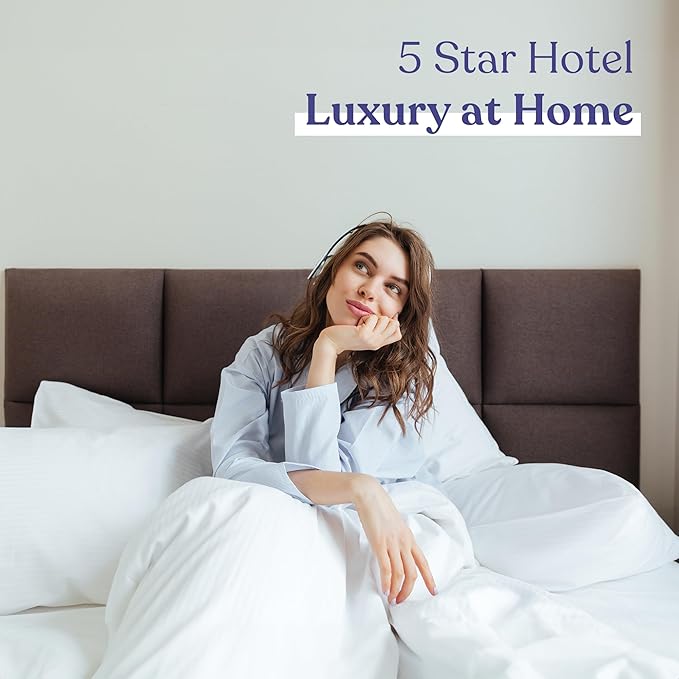 FluffCo Zen Fluff™ Down King Pillow with 600 Fill Power White Duck Down Stomach Sleeper Pillows - Luxury Hotel Quality 300 Thread Count - 100% Cotton Feather Pillows (Soft King Size 1 Pack)