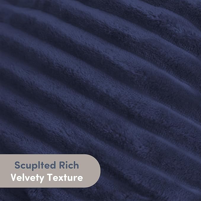 Nestl Reading Pillow for Kids & Teens with Shredded Memory Foam, Luxe Cut Plush Backrest Pillows for Reading and Gaming, for use on Couch, Bed, Floor, Adjustable Support with Washable Cover Navy Blue