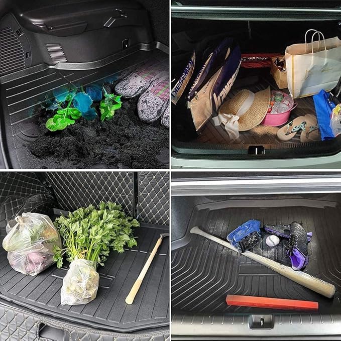 All Weather Rear Cargo Liners Trunk Tray Mats Protector Custom Compatible with KIA Sportage 2017 2018 2019 2020 2021 2022, 3D Waterproof Durable Odorless Flexible Black TPO Accessories