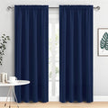 DWCN Navy Blue Blackout Curtains for Living Room 84 Inch Length 2 Panels Set Window Drapes Thermal Insulated Room Darkening Rod Pocket Curtains for Kids Boys Room (W52 x L84 Inch, Navy Blue)