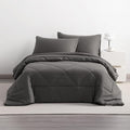 5-Piece Twin Comforter Set with Sheets – Soft and Breathable All-Season Twin Bed in a Bag, Down Alternative Comforter Set for Kids or Teens, Dark Grey