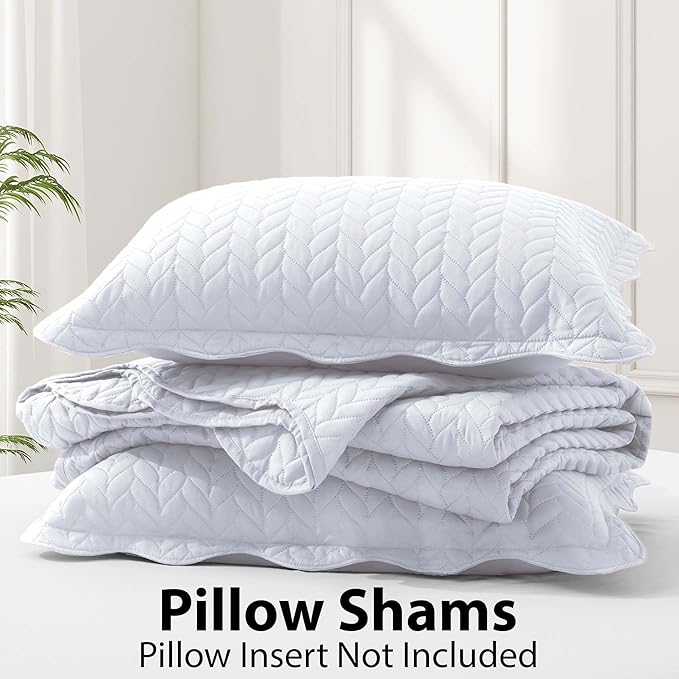 IR Imperial Rooms Twin Quilt Bedding Set (68” x 86”) - Bulk Pack of 10 Wholesale for Hotels, Guest Bedroom & Airbnbs - Lightweight Microfiber Reversible Embossed Quilts Bedspreads (White)