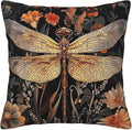 William Morris Abstract Vintage Floral Dragonfly Design 18x18 inches Throw Pillow Covers Square Pillowcases Decor for Bed Couch Sofa Living Room Cushion Covers