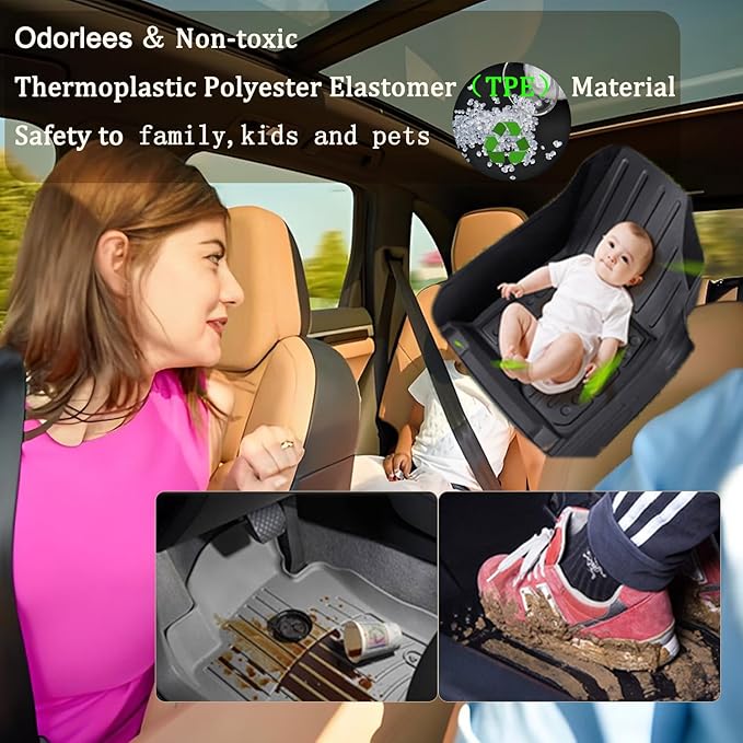 TPE Floor Mats Compatible with KIA Sportage 2017-2022 Models Hyundai Tucson 2016-2021 (Not for Hybrird)，All Weather Protection 3D Tech Waterproof Durable Anti-Slip Floor Liners