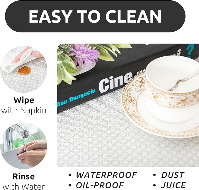 RAY STAR 12X120 Inch Shelf Liner for Kitchen Cabinets, Non-Adhesive Cabinet Liner Washable, PVC Drawer Liner for Dresser Non-Slip Bathroom (White Circle)(5 Roll)