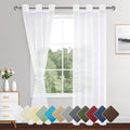 XWZO White Sheer Curtains 84 Inches Long for Bedroom, Light Filtering, Airy & Breathable Voile Drapes, Grommet Tieback Window Curtains for Living Room, Kids Room, Set of 2 Panels, W42 x L84