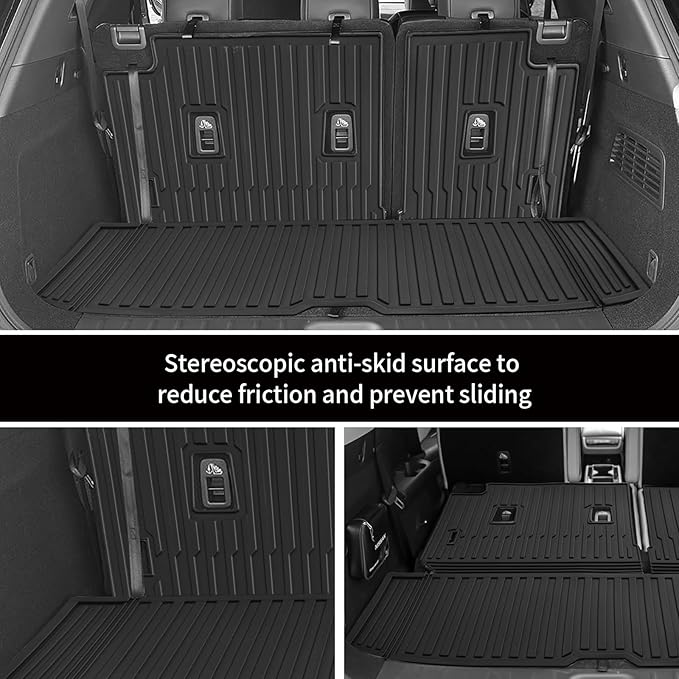 Custom for 2022-2025 Nissan Pathfinder Cargo Mats Trunk Liner with 3rd Rear Seat Backrest Mat All Weather TPE Protection Mat Accessories (for 2022-2025 Nissan Pathfinder)