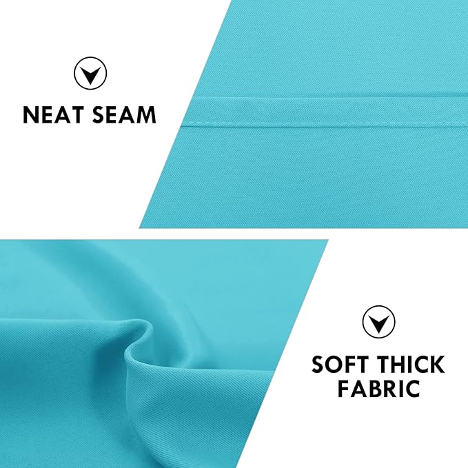 DWCN Blackout Curtains – Thermal Insulated, Energy Saving & Noise Reducing Bedroom and Living Room Curtains, Turquoise, W 42x L 63 Inch, Set of 2 Rod Pocket Curtain Panels