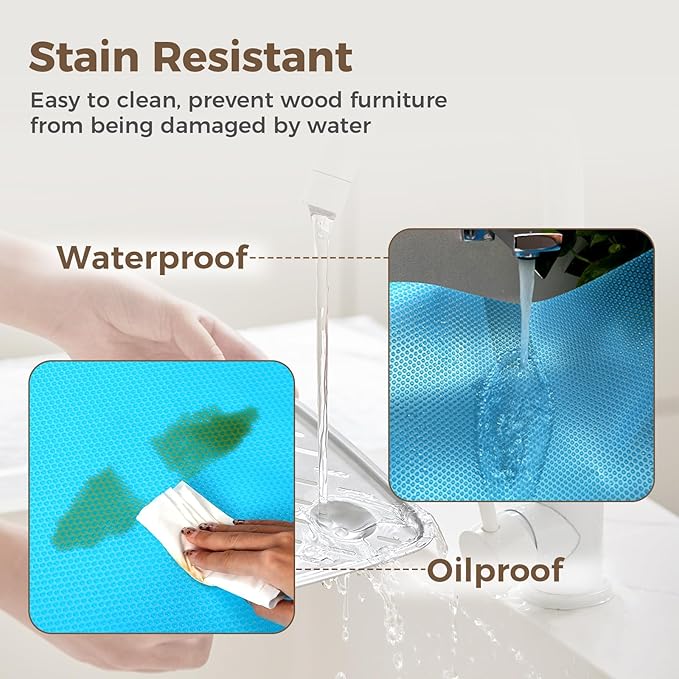 100% EVA Shelf Liner for Kitchen Cabinet, 12" x 240" Drawer Liners Non Adhesive Non Slip Waterproof Plastic Paper, Dresser Pantry Bathroom Refrigerator Protector, Blue