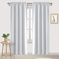 DWCN Blackout Curtains for Bedroom – Rod Pocket Thermal Insulated Noise Reducing Noise Reducing Drapes for Living Room, W 52 x L 95 Inch, 2 Panels, Greyish White