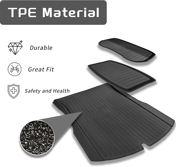 All Weather Cargo Liners for Tesla Model 3 Highland 2024/2025/2026 Accessories Trunk Mats,Frunk Rear Trunk Tray Mats
