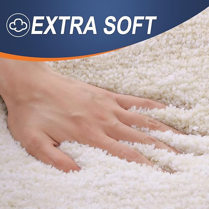 OLANLY Bathroom Rugs Mat 36x24, Extra Soft Absorbent Microfiber Bath Rugs, Rubber Backing, Quick Dry, Machine Washable Bath Mats for Bathroom Floor, Tub and Shower, Home Decor Accessories, Light Beige